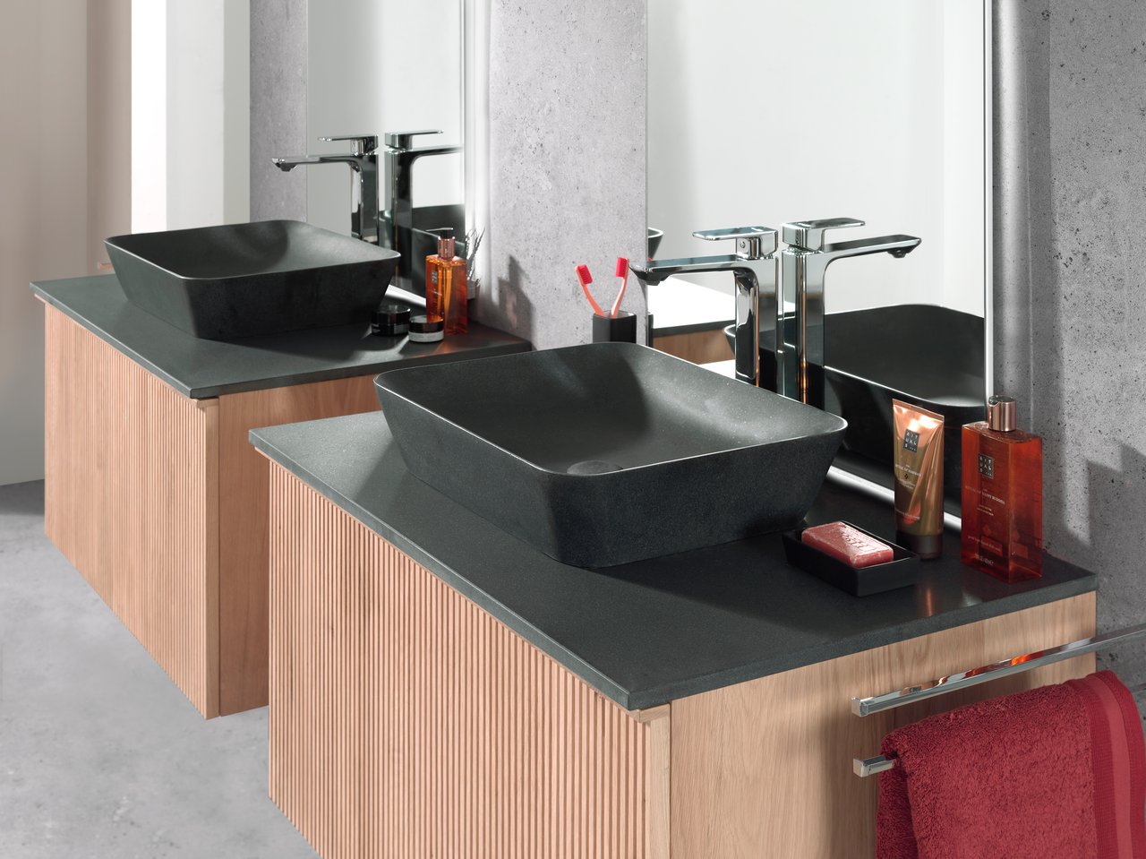 Balmani Stretto enkel wastafelblad verzoete graniet 90 x 55 cm