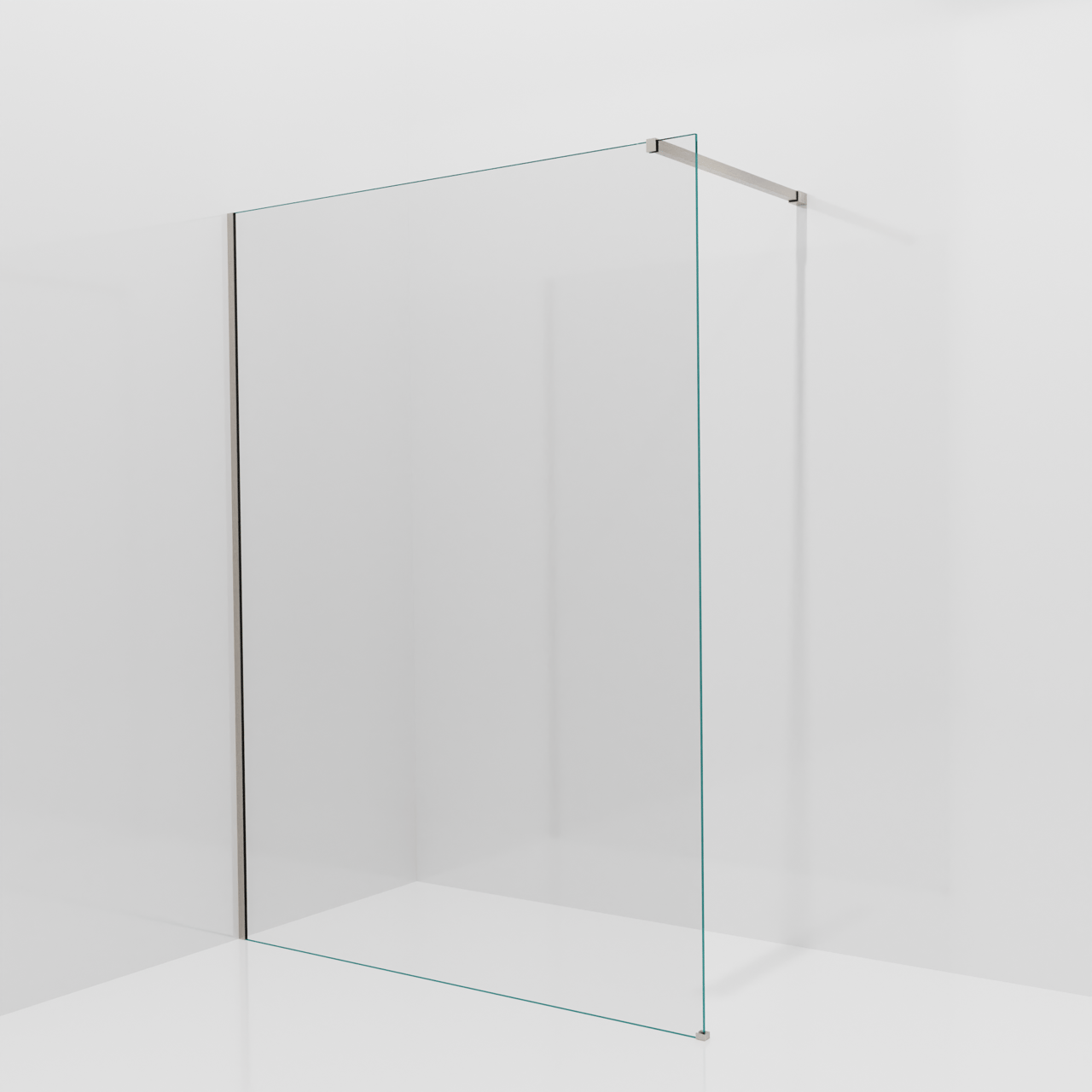 Balmani Modular douche à l'italienne: 150 x 200 cm, Verre transparent, avec coating, Profil Brushed CoolMetal
