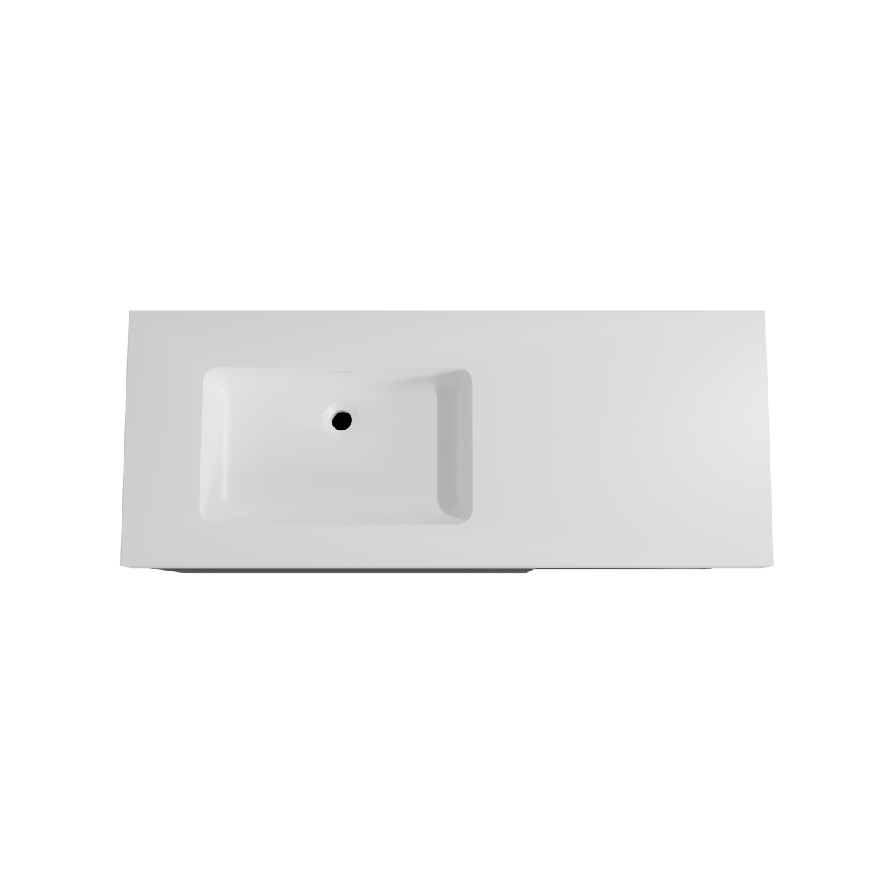 Storke Edge zwevend badmeubel 130 x 52 cm mat zwart met Mata High asymmetrisch linkse wastafel in solid surface mat wit