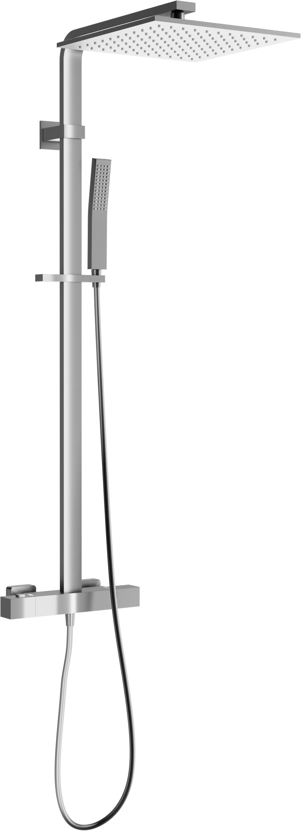 Blaufoss Square 300 colonne de douche de pluie mitigeur thermostatique Chrome Brillant