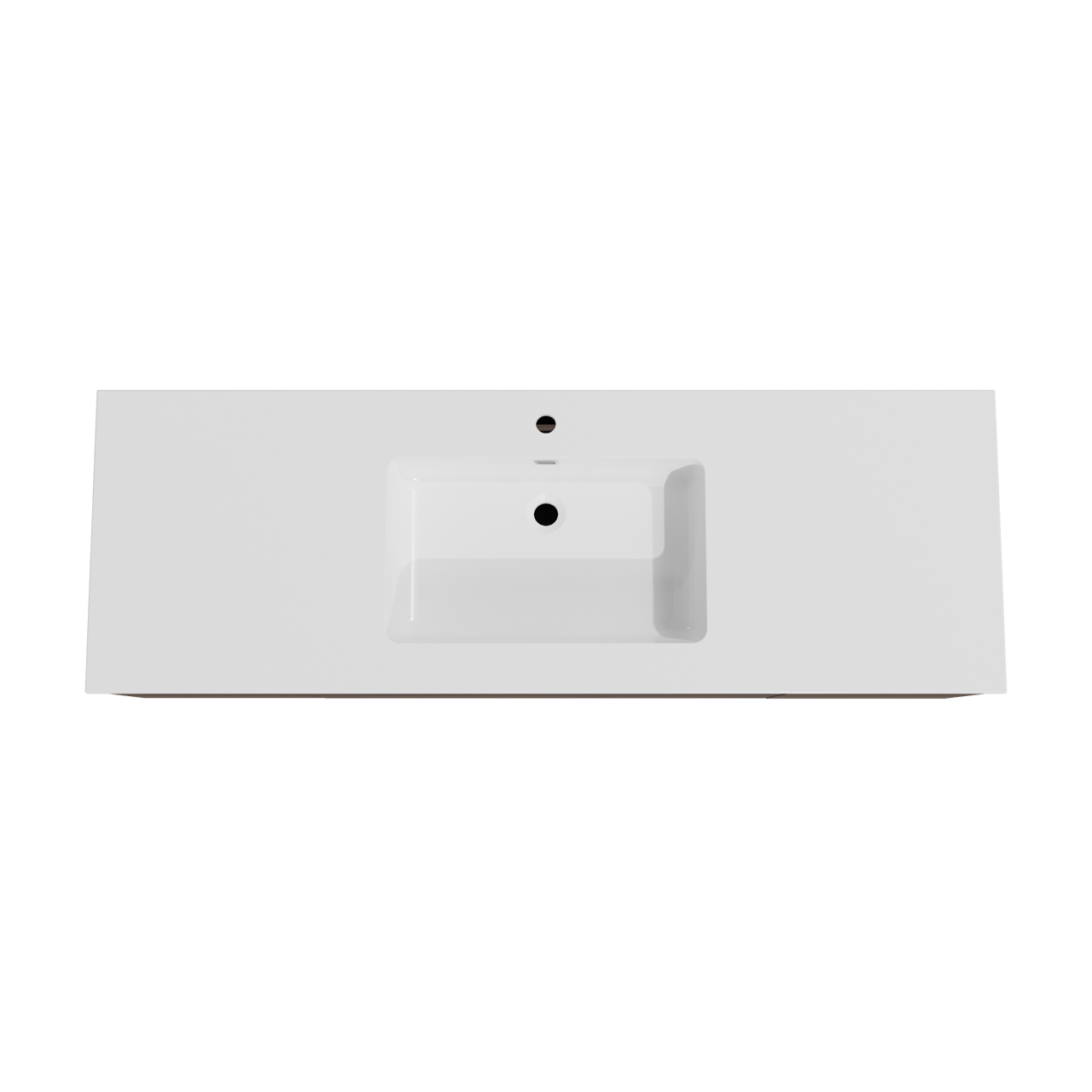 Storke Edge zwevend badmeubel 155 x 52 cm notenhout met Diva enkele wastafel in composietmarmer hoogglans wit