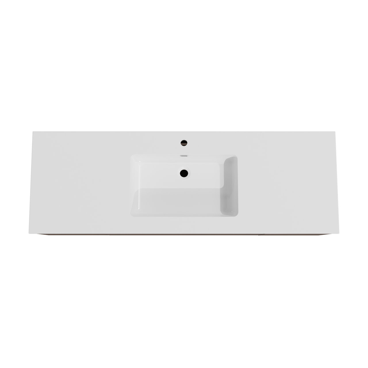 Storke Edge hängendes Möbelstück Set: 155 x 52 cm, Nussbaum, mit Diva Einzelwaschtisch, Marmorkomposit Weiß glänzend