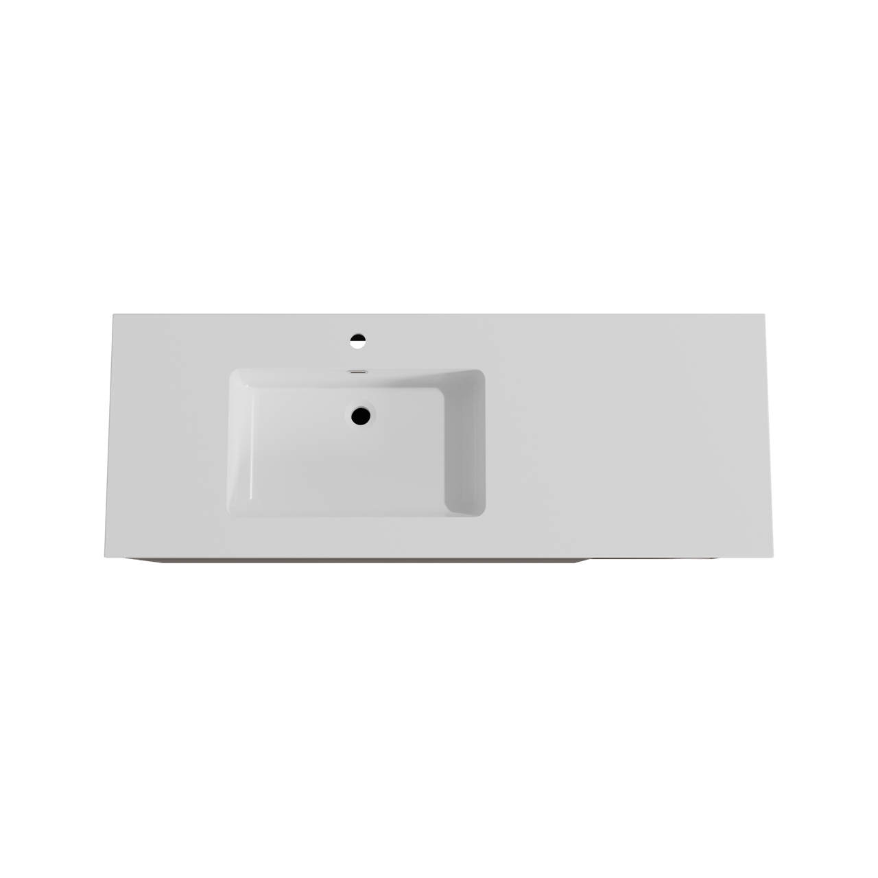 Storke Edge zwevend badkamermeubel 140 x 52 cm notelaar met Diva asymmetrisch linkse wastafel in composietmarmer glanzend wit