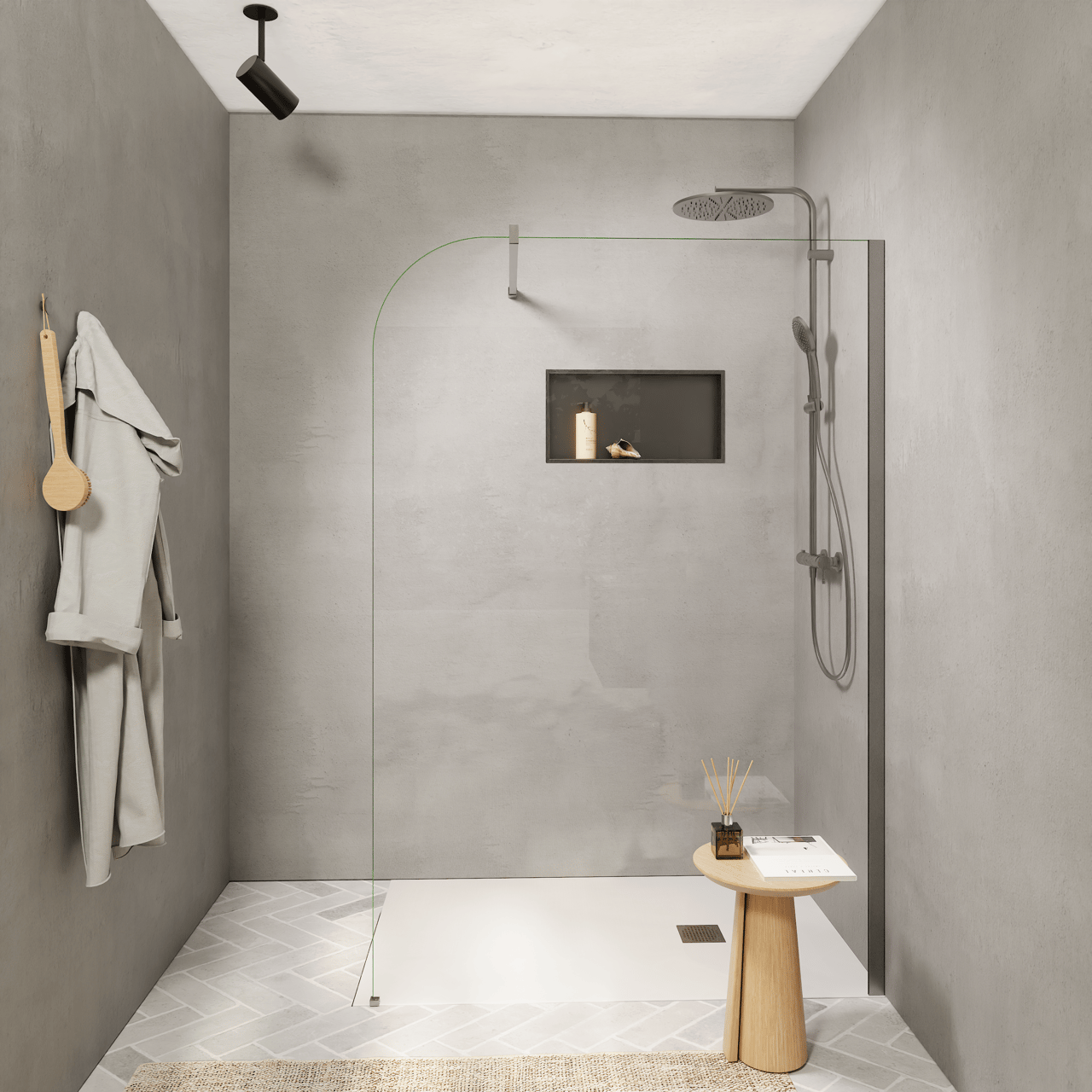 Blaufoss Box Niche encastrée, 60 x 30 cm, Brushed GunMetal