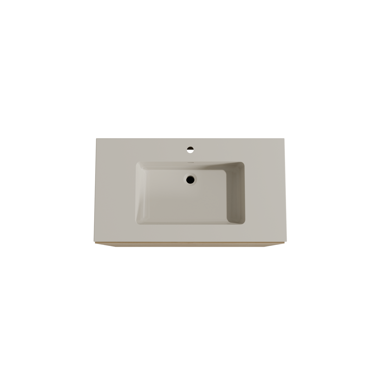 Storke Edge freistehendes Möbelstück Set: 95 x 52 cm, Rohe Eiche, mit Diva Einzelwaschtisch, Top Solid Seidengrau