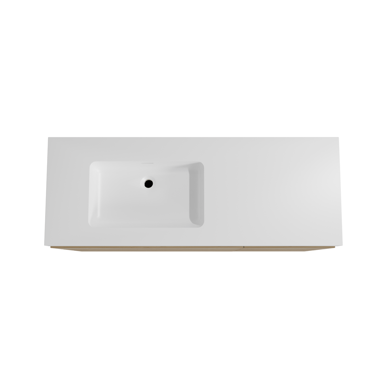 Storke Edge freistehendes Möbelstück Set: 140 x 52 cm, Rohe Eiche, mit Mata High Waschtisch links, Solid Surface Weiß matt