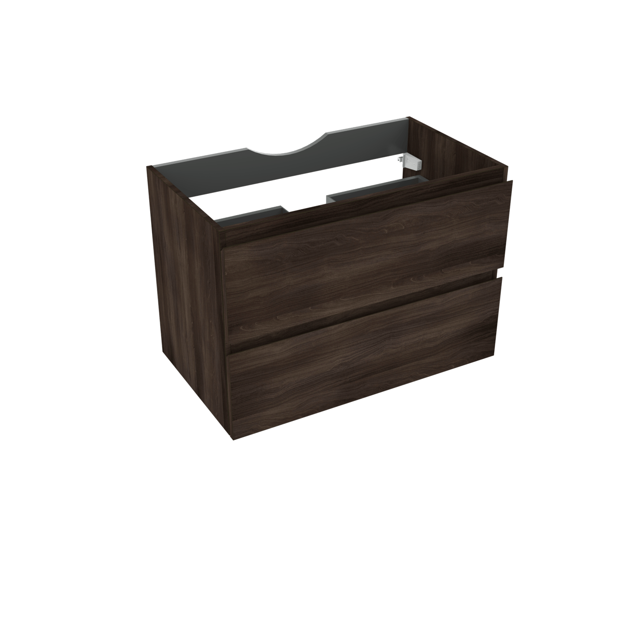 Linie Lado zwevende wastafelonderkast 80 x 46 cm donkere notenhout 2 lades