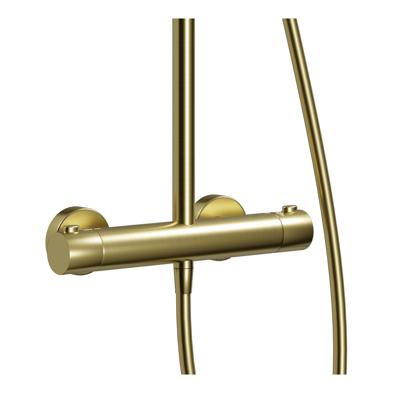 Linie Neptunus Regendusche Duschsystem mit Thermostatbatterie: Wandmontage, Brushed Gold