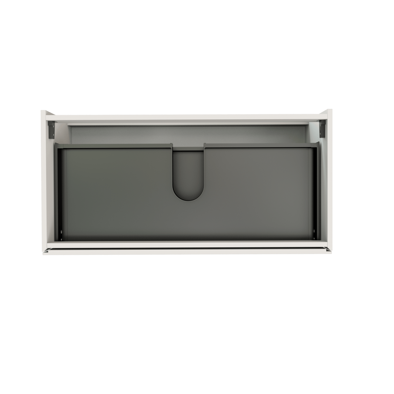 Storke Edge hängender Waschbeckenunterschrank: 105 x 52 cm, Weiß matt, 2 Schubladen