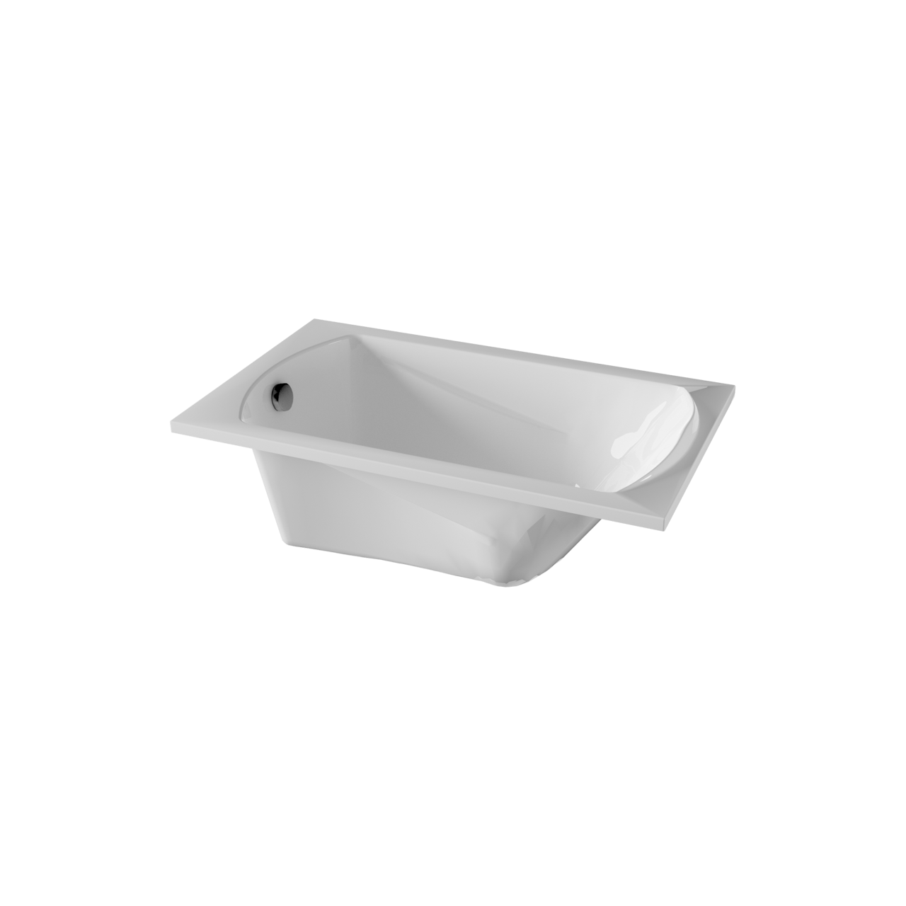 Linie Tessa Mini eenpersoons inbouwbad 120 x 70 cm acryl Hoogglans Wit