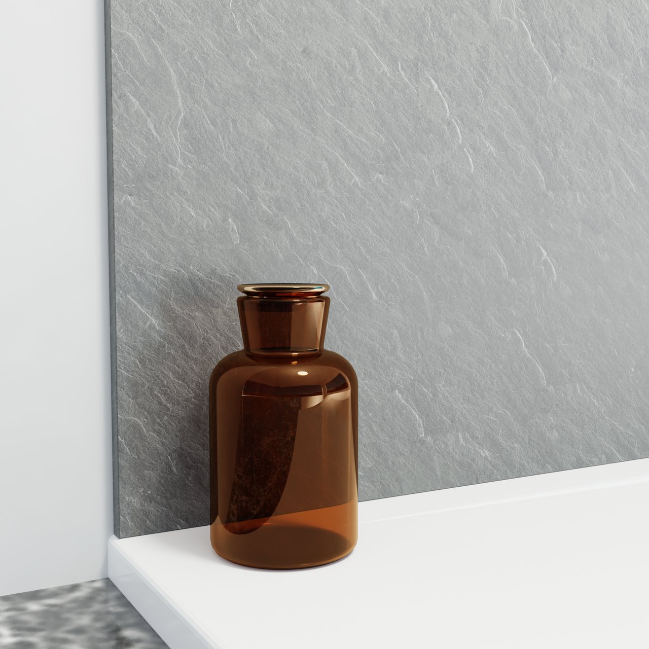 Balmani Zeno panneau mural de douche 140 x 220 cm marbre composite gris foncé texture ardoise