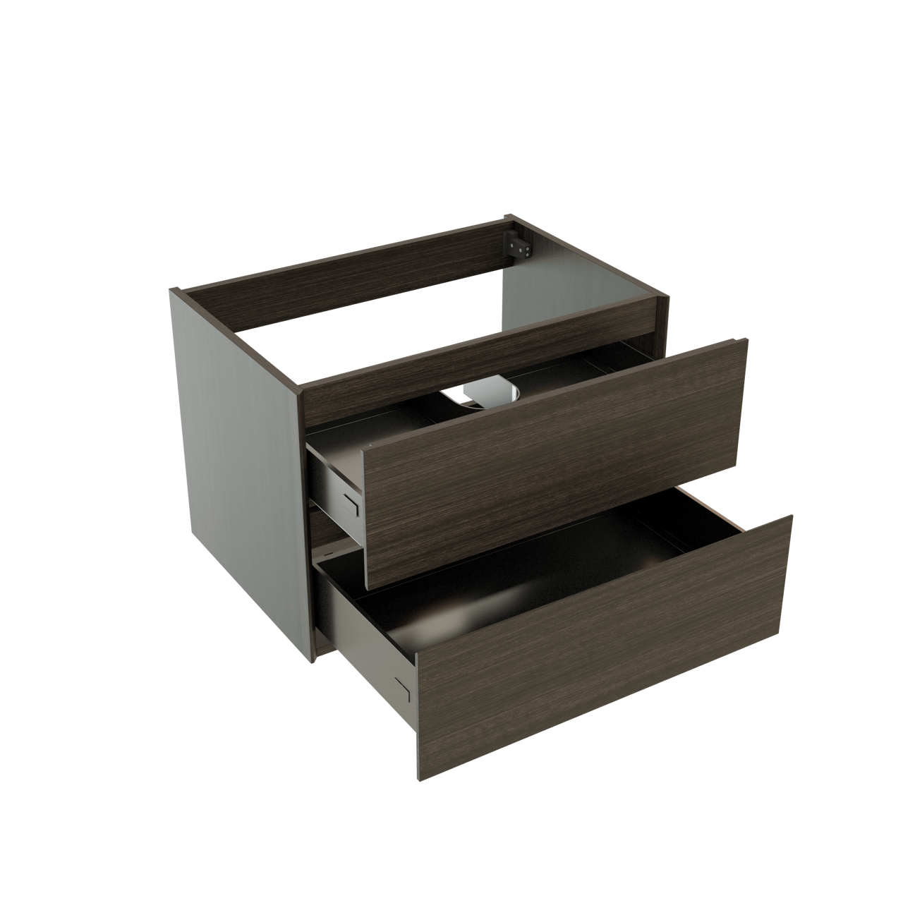 Storke Edge zwevende wastafelonderkast 75 x 52 cm donkere eiken 2 lades