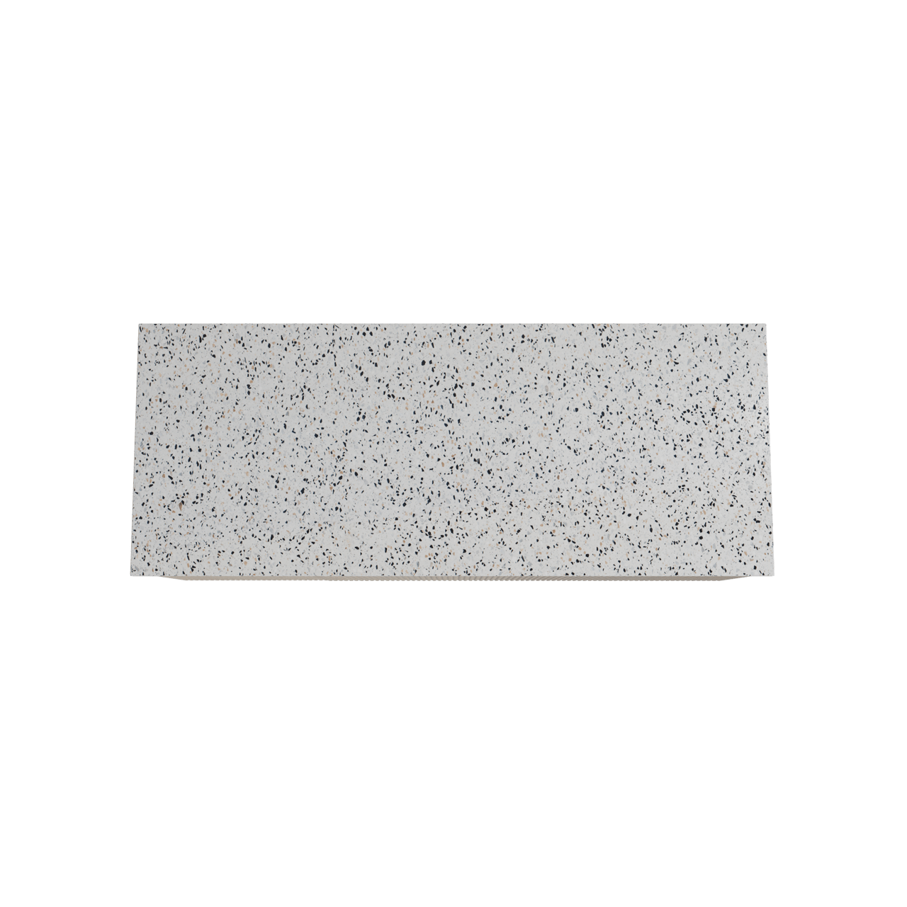 Storke Ribs meuble salle de bains suspendu 130 x 52 cm chêne brut avec Tavola tablette simple ou double en blanc/noir mat terrazzo, Nervure droite symétrique verticale