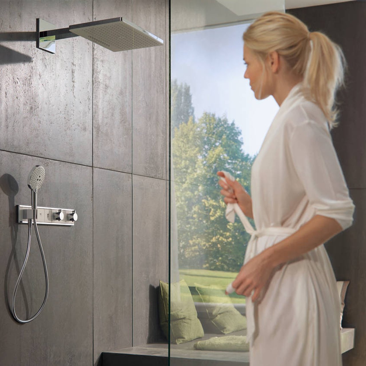 Hansgrohe RainSelect inbouw douchekraan thermostaat 2 functies wit/chroom incl handdouchehouder