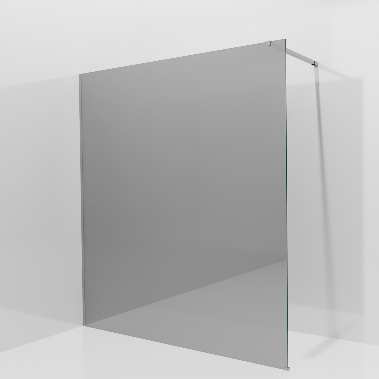 Balmani Modular douche à l'italienne: 180 x 200 cm, Miroir Reflex, avec coating, Profil Brushed Inox