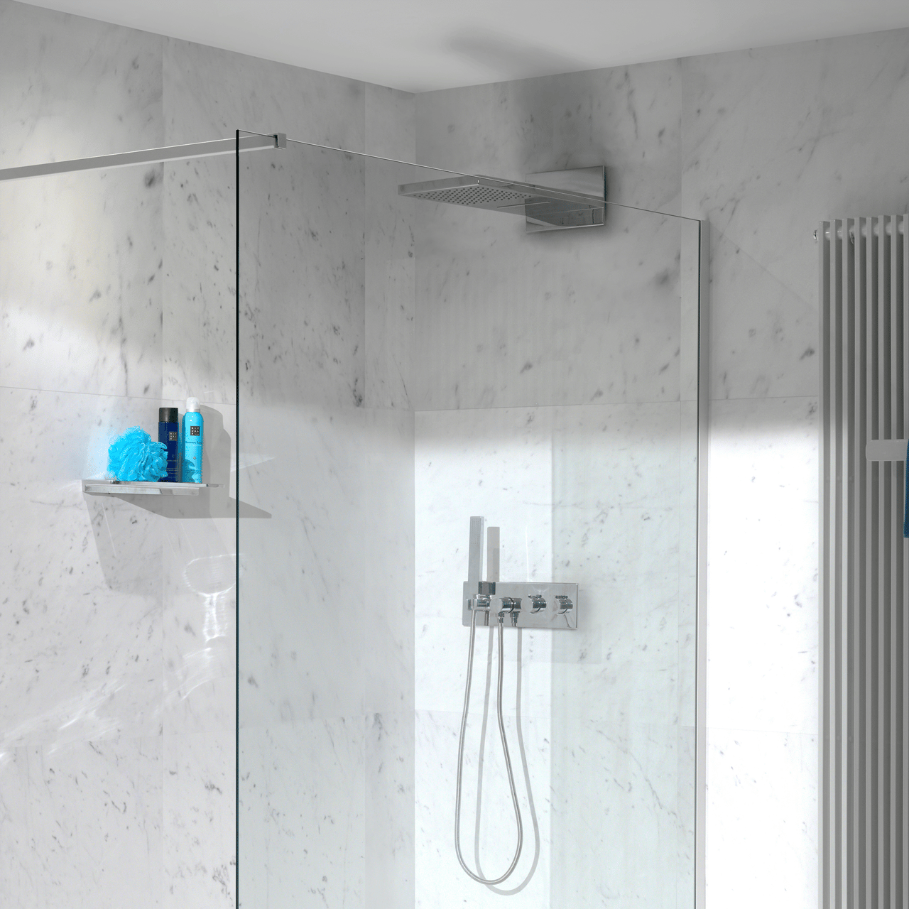 Blaufoss Mystic Fall Regendusche Duschkopf: Rechteckig, Wasserfallfunktion, 55 x 23 cm, Chrom Glänzend