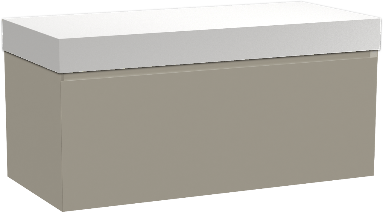 Balmani Idra Badmöbel Set mit Dominus Waschtischplatte für Aufsatzwaschbecken