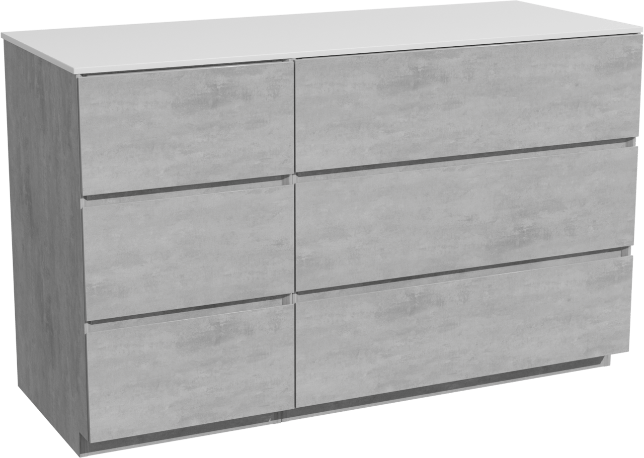 Storke Edge staand badmeubel 130 x 52 cm beton donkergrijs met Tavola enkel of dubbel wastafelblad in solid surface mat wit