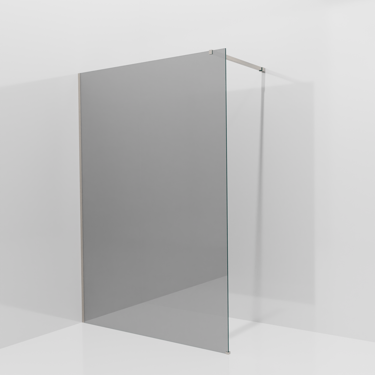 Balmani Modular douche à l'italienne: 140 x 200 cm, Verre miroir reflex, Profil Brushed CoolMetal