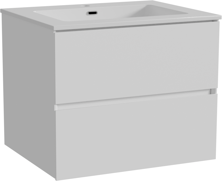 Storke Edge meuble salle de bains suspendu 65 x 52 cm blanc mat avec Diva plan simple en marbre composite blanc brillant