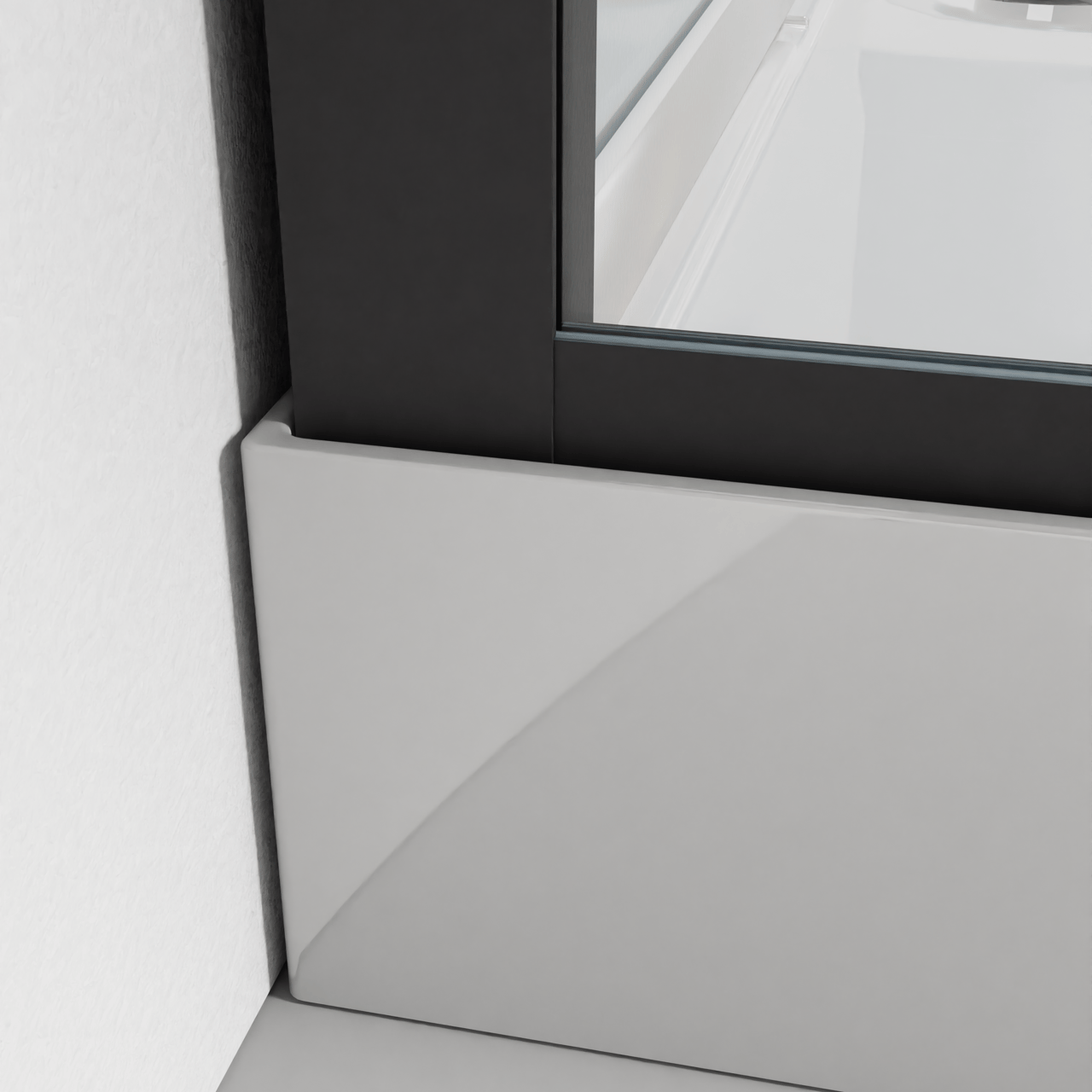 Luca Varess Talan complete douchecabine met schuifdeuren 90 x 90 cm helder glas mat zwart profiel