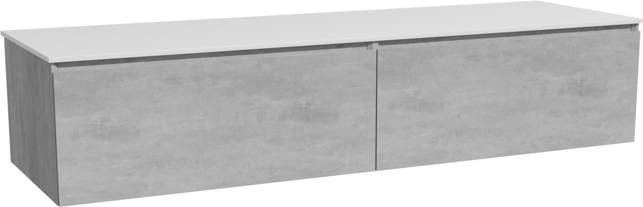 Storke Edge zwevend badmeubel 170 x 52 cm beton donkergrijs met Tavola enkel of dubbel wastafelblad in solid surface mat wit