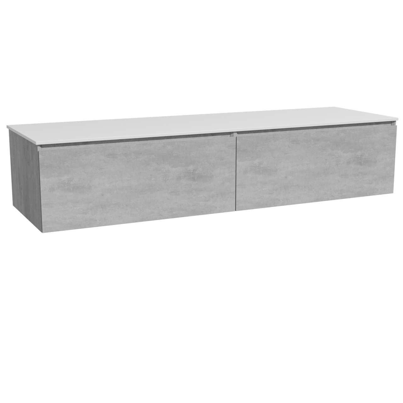 Storke Edge zwevend badkamermeubel 170 x 52 cm beton donkergrijs met Tavola enkel of dubbel tablet in solid surface mat wit