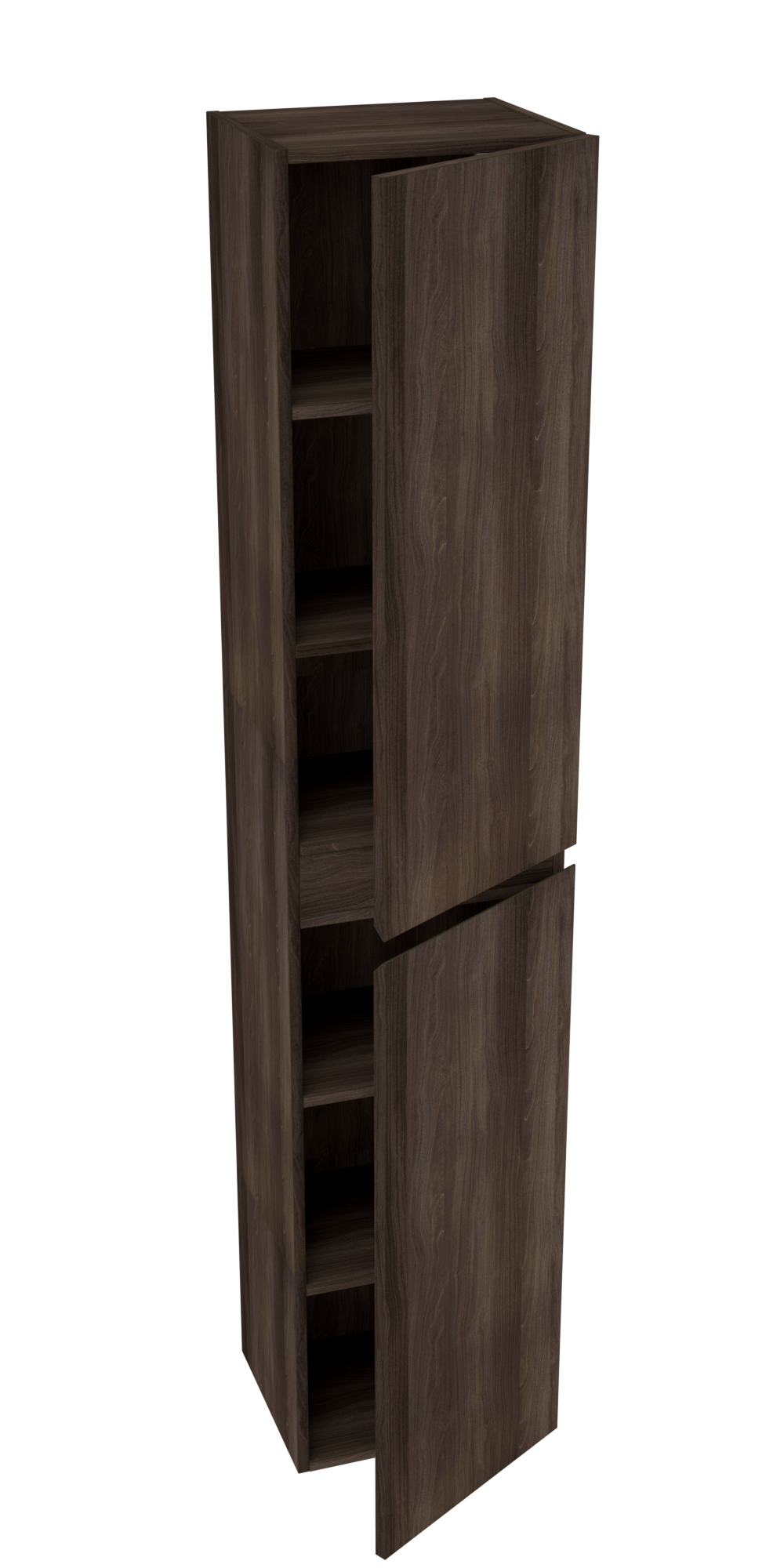 Linie Lado zwevende badkamerkast donkere notelaar 35 x 30 x 170 cm