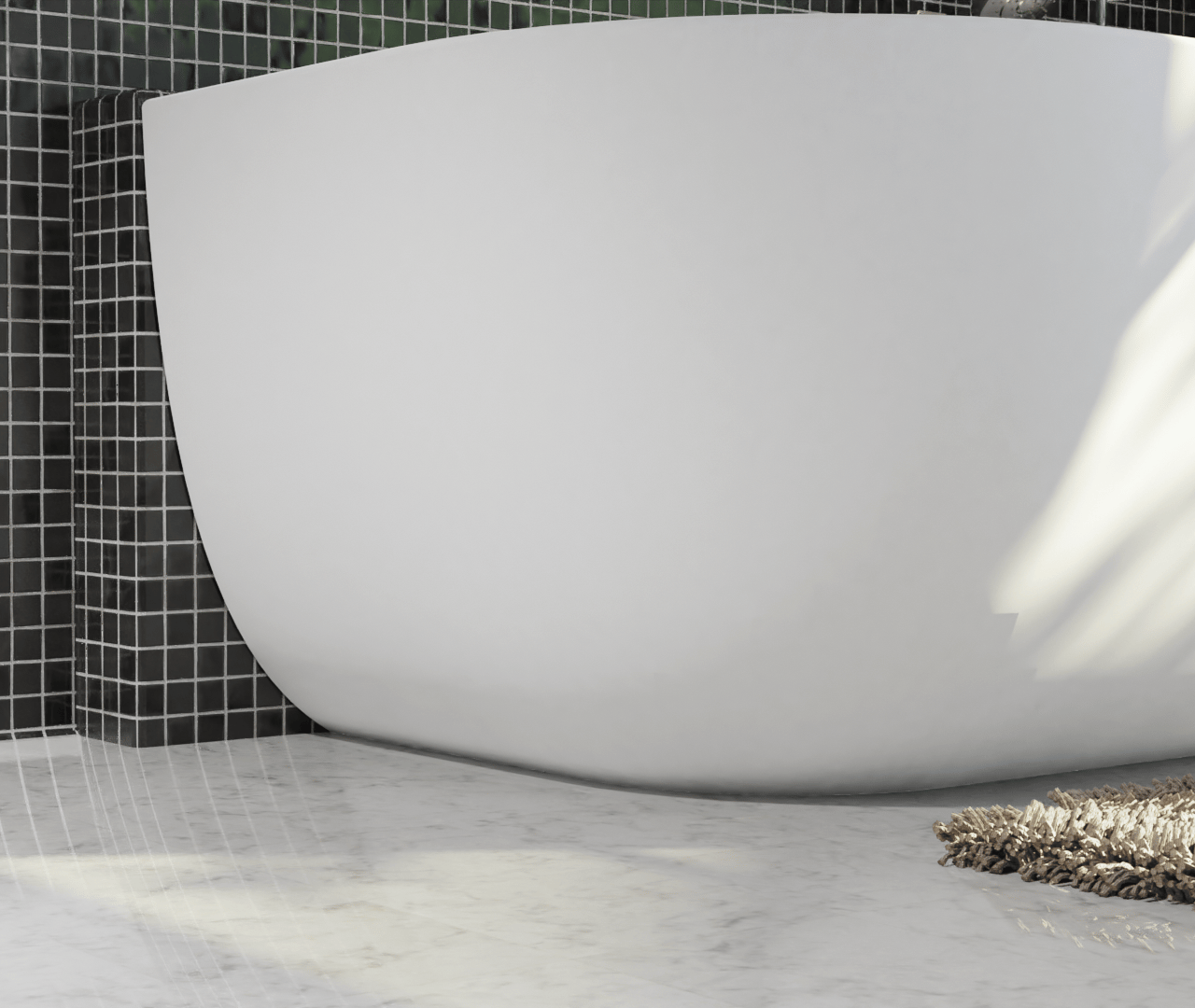 Luca Varess Ophelia tweepersoons hoekbad rechts 170 x 75 cm acryl mat wit