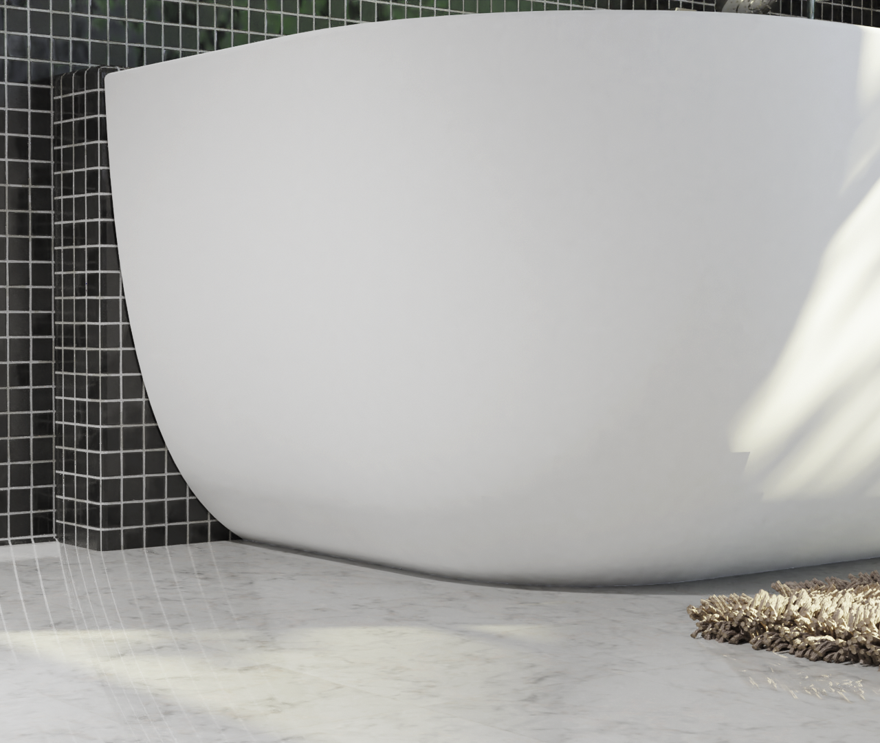 Luca Varess Ophelia tweepersoons hoekbad rechts 170 x 75 cm acryl mat wit