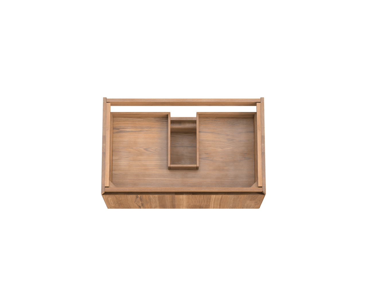 Balmani Idra zwevende wastafelonderkast 90 x 55 cm teakhout 2 lades