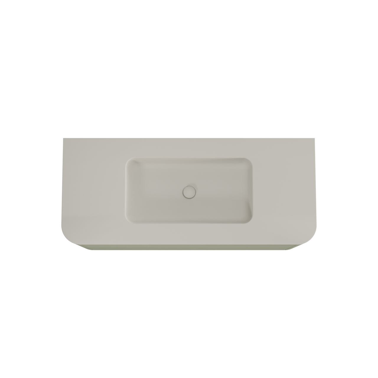 Balmani Moon zwevend badmeubel 130 x 55 cm saliegroen met Moon enkele wastafel in top solid zijdegrijs