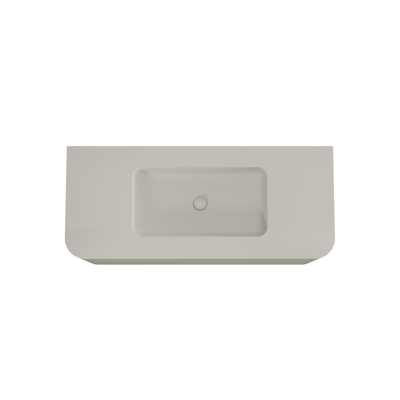 Balmani Moon hängendes Möbelstück Set: 130 x 55 cm, Salbeigrün, mit Moon Einzelwaschtisch, Top Solid Seidengrau