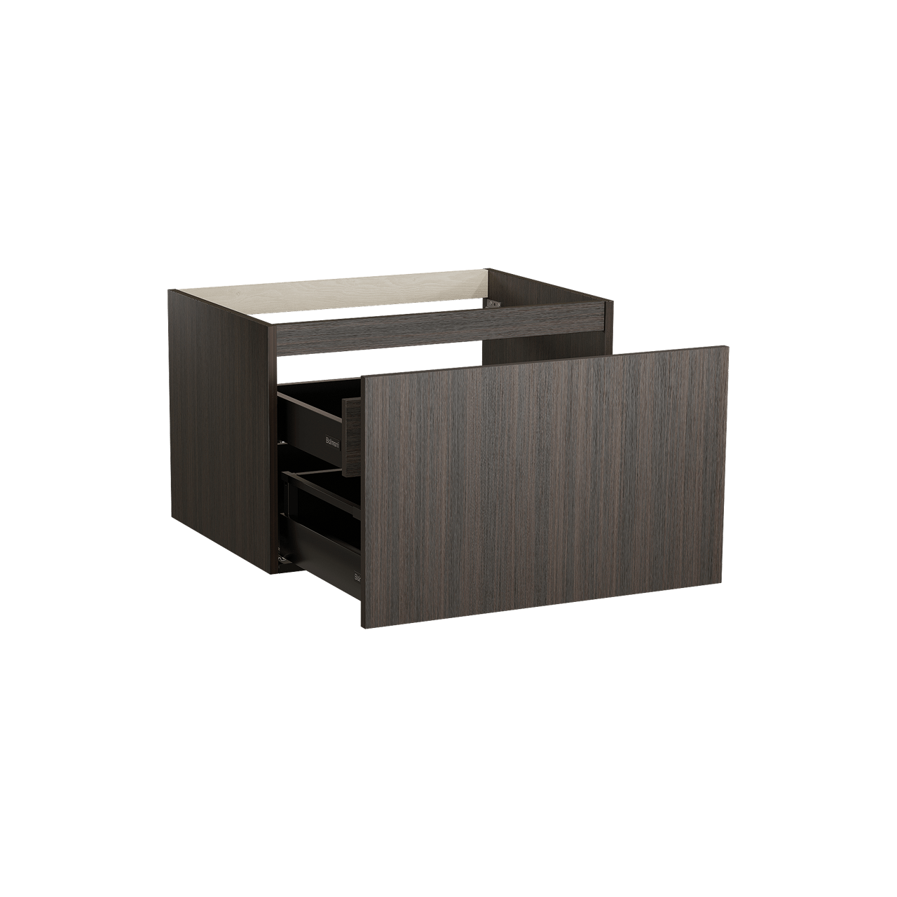 Balmani Sfera hängender Waschbeckenunterschrank: 75 x 55 cm, Eucalyptus, 2 Schubladen