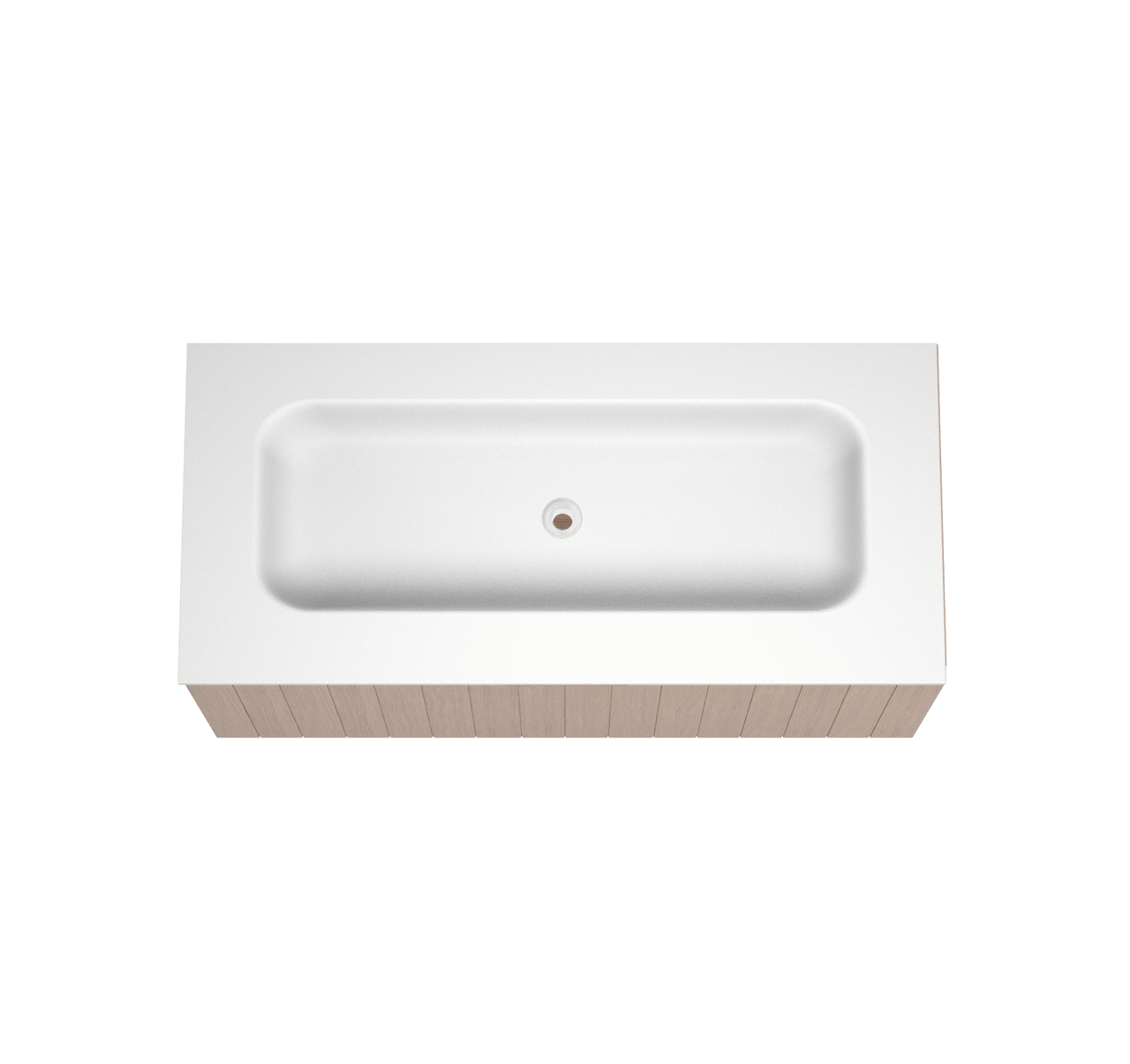 Balmani Adagio meuble salle de bains suspendu 120 x 55 cm chêne vieilli avec Tablo Arcato lavabo simple pour 2 trous de robinet en solid surface blanc mat