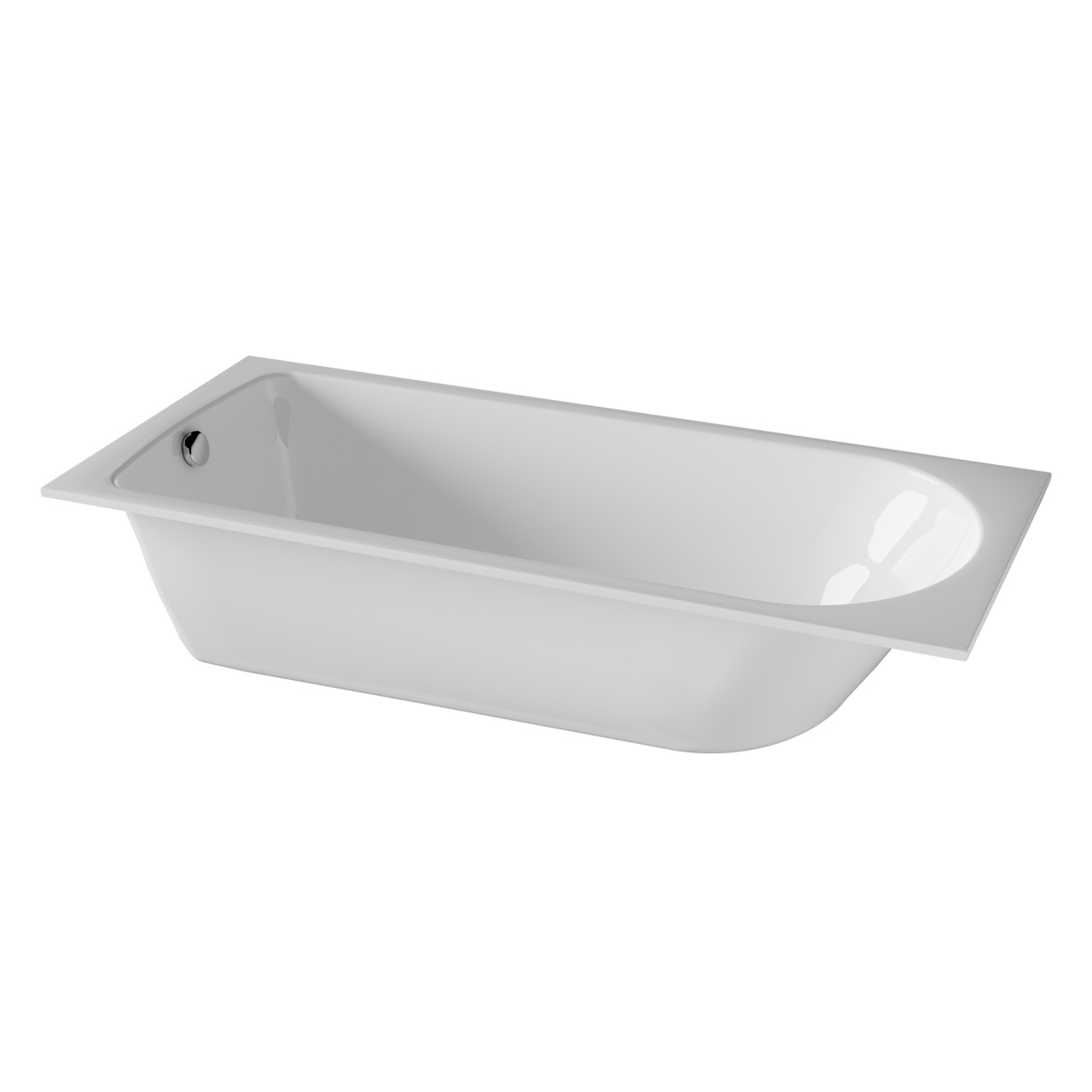 Luca Varess Snello eenpersoons inbouwbad 180 x 80 cm acryl glanzend wit
