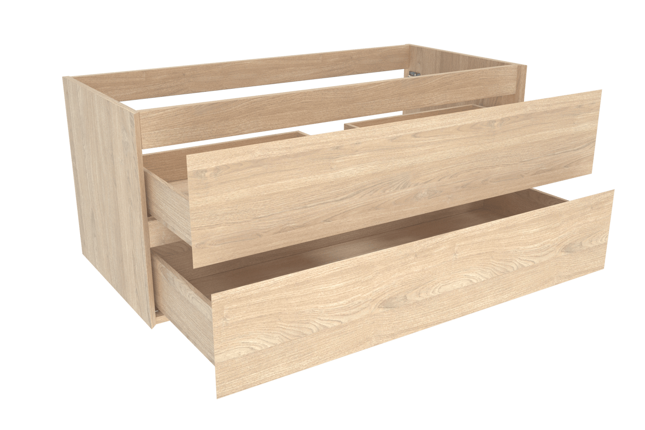 Balmani Mitra meuble sous-vasque suspendu 120 x 55 cm plaqué chêne naturel 2 tiroirs