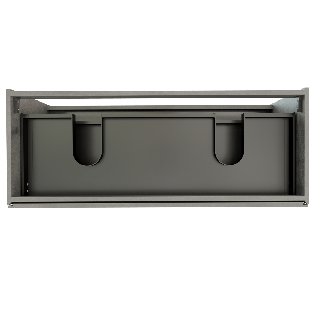 Storke Edge staande wastafelonderkast 120 x 46 cm beton donkergrijs 3 lades 2 sifonuitsparingen