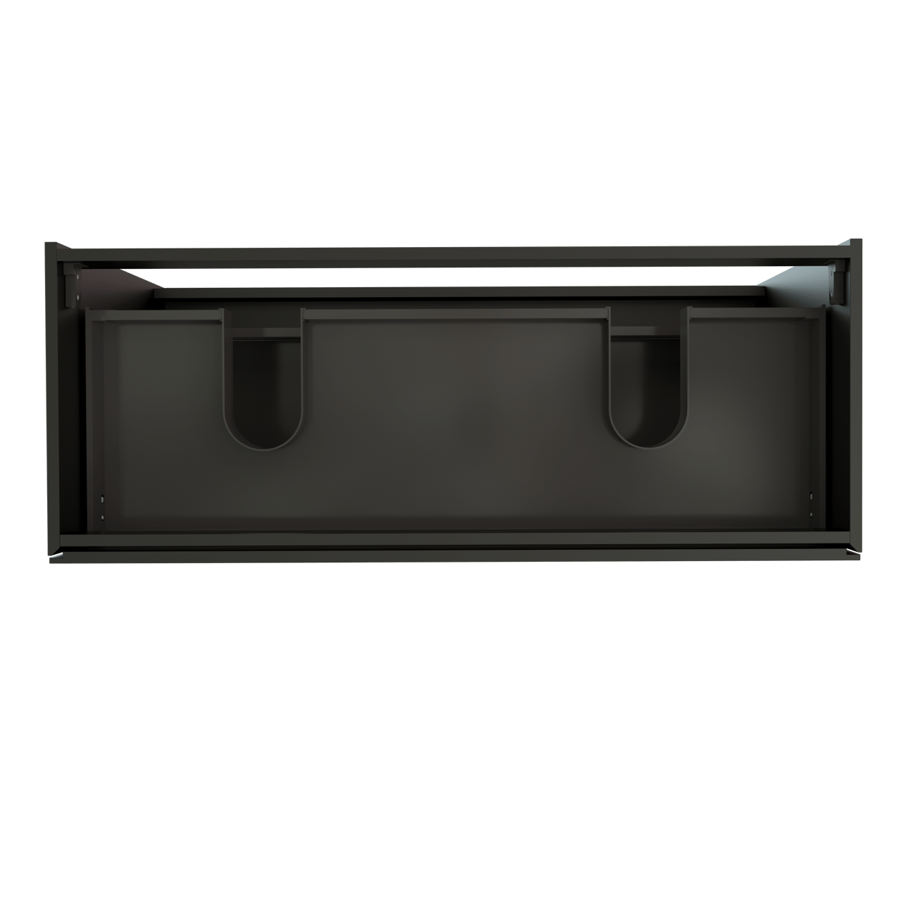 Storke Edge staande wastafelonderkast 120 x 46 cm mat zwart 3 lades 2 sifonuitsparingen