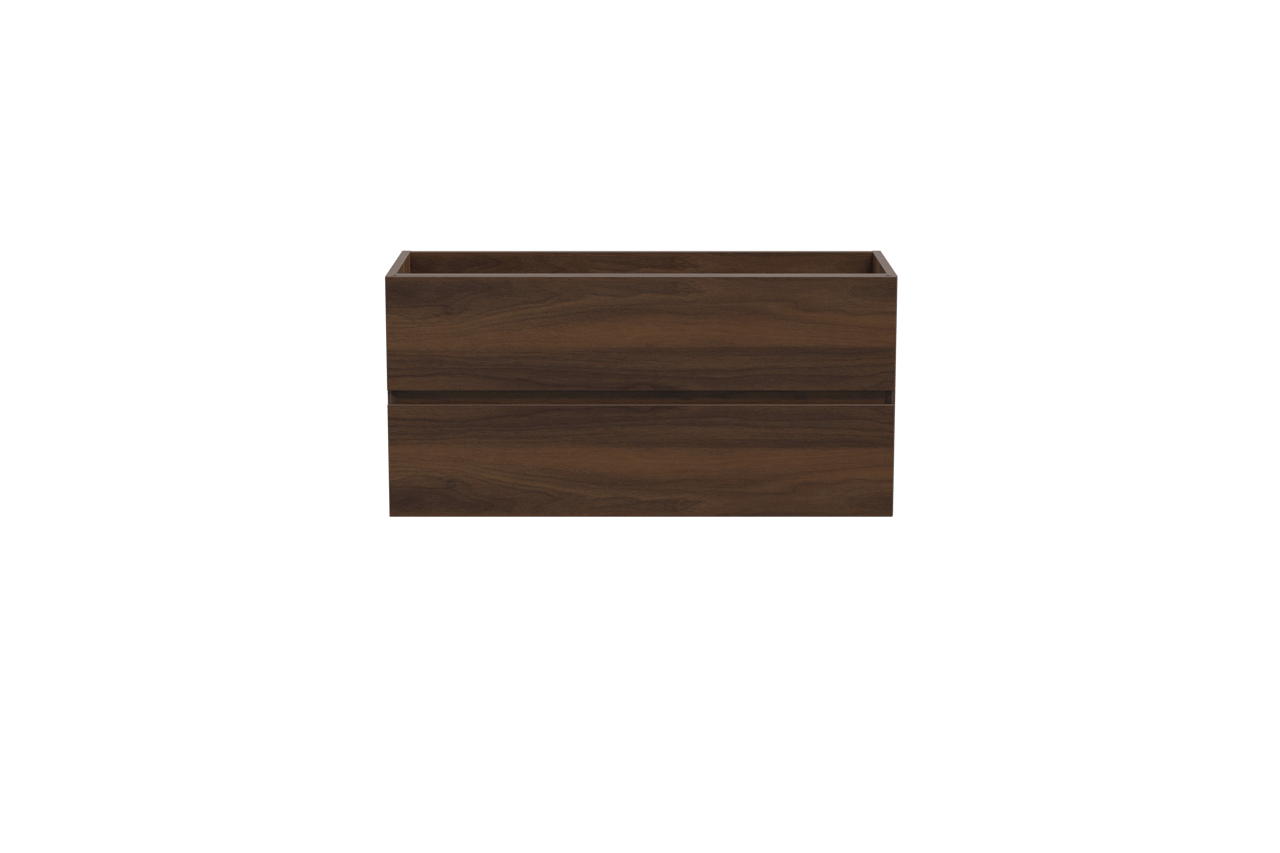 Storke Edge hängender Waschbeckenunterschrank: 100 x 40 cm, Nussbaum, 2 Schubladen