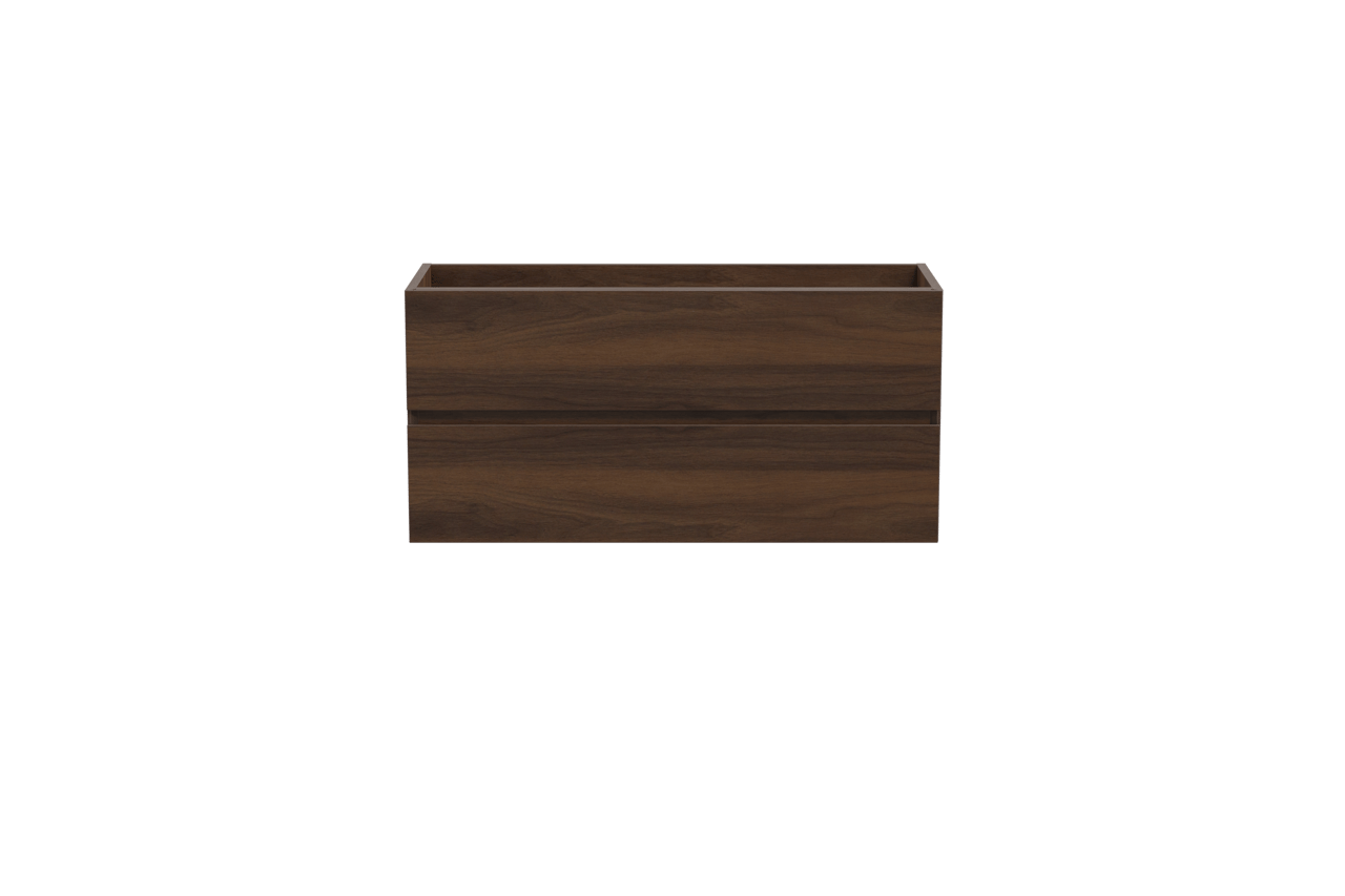 Storke Edge hängender Waschbeckenunterschrank: 100 x 40 cm, Nussbaum, 2 Schubladen