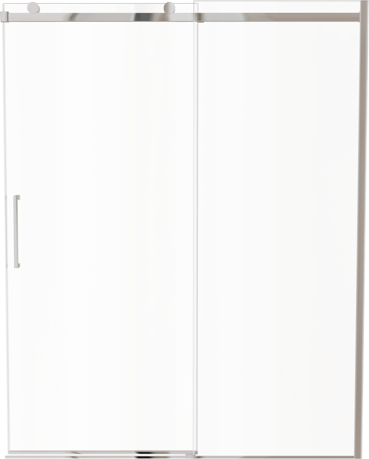 Luca Varess Boltano porte coulissante 160 cm x 200 cm verre transparent chrome profil