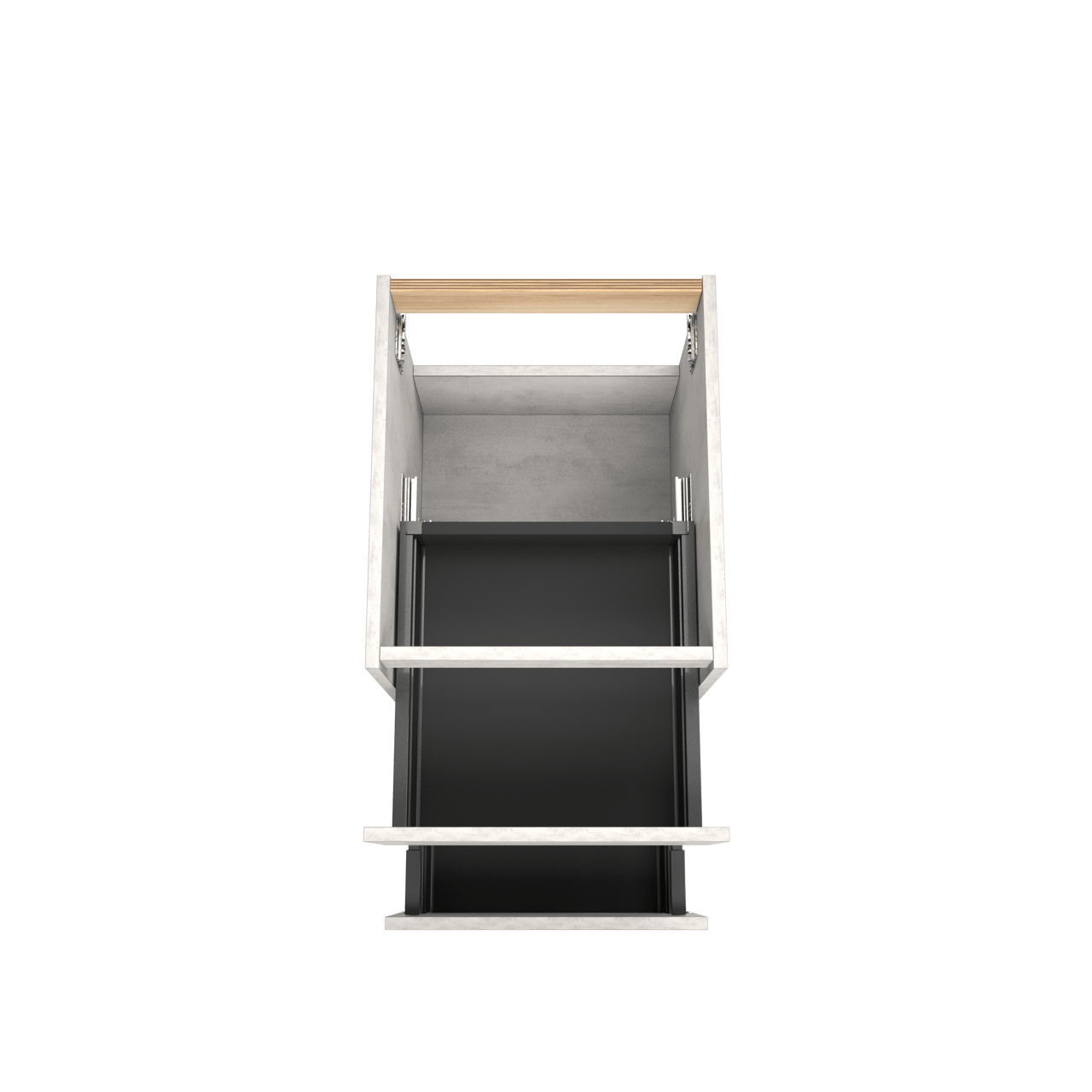 Balmani Lucida zwevende wastafelonderkast 45 x 55 cm beton zilvergrijs 2 lades