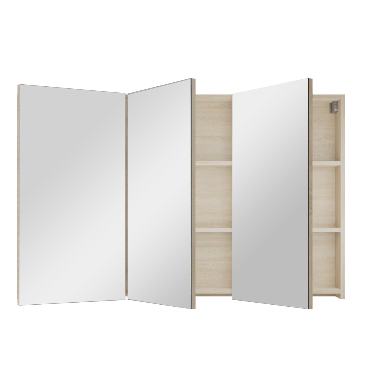 Linie Montro spiegelkast 100 x 75 cm wit eiken