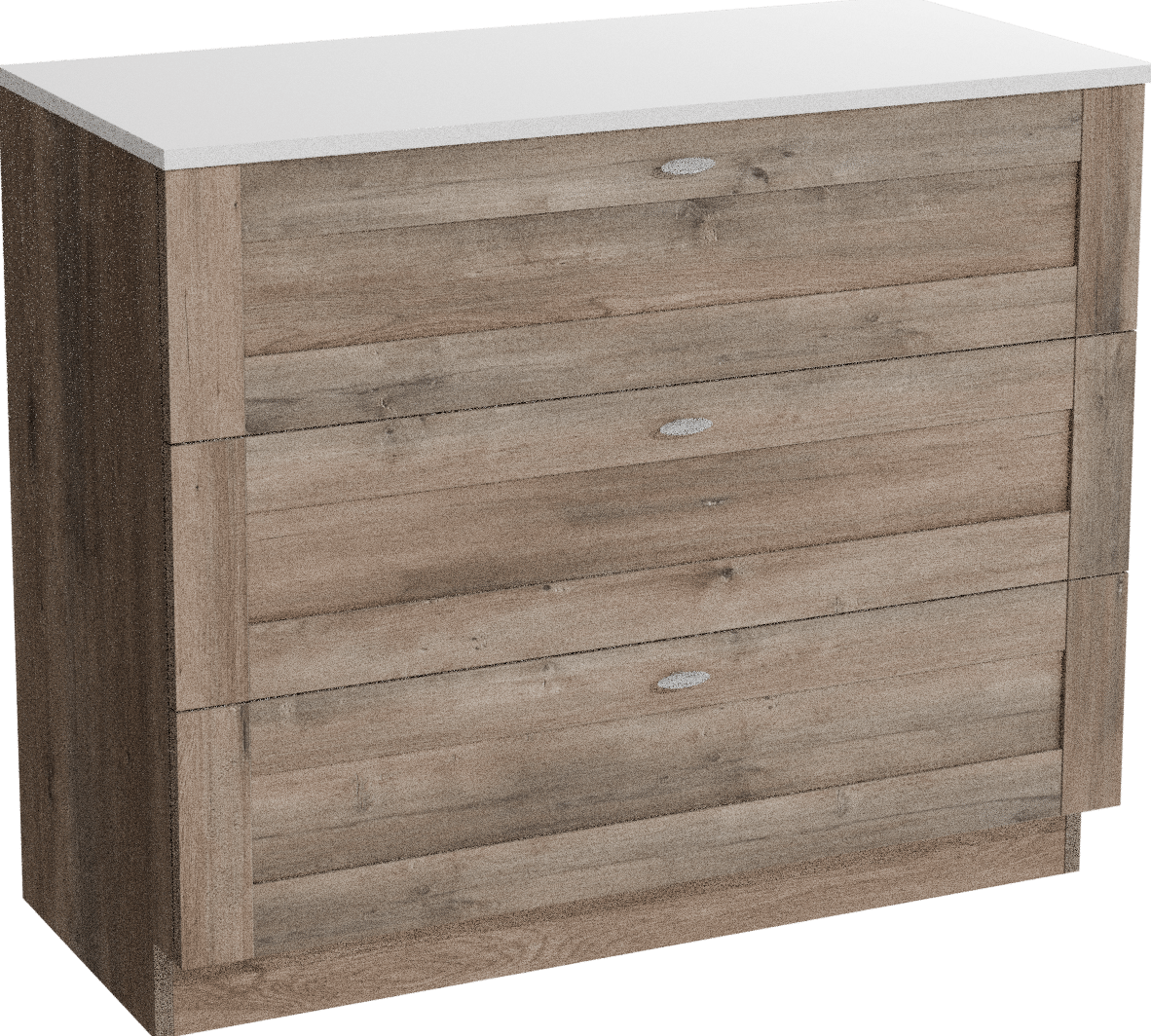 Linie Classo meuble salle de bains à poser 100 x 46 cm chêne gris avec Lado tablette simple ou double en marbre composite blanc brillant