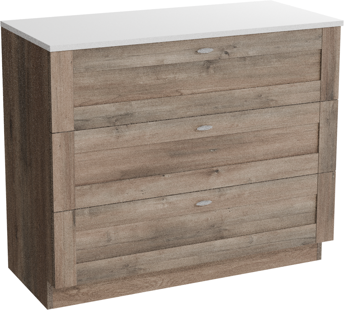 Linie Classo meuble salle de bains à poser 100 x 46 cm chêne gris avec Lado tablette simple ou double en marbre composite blanc brillant