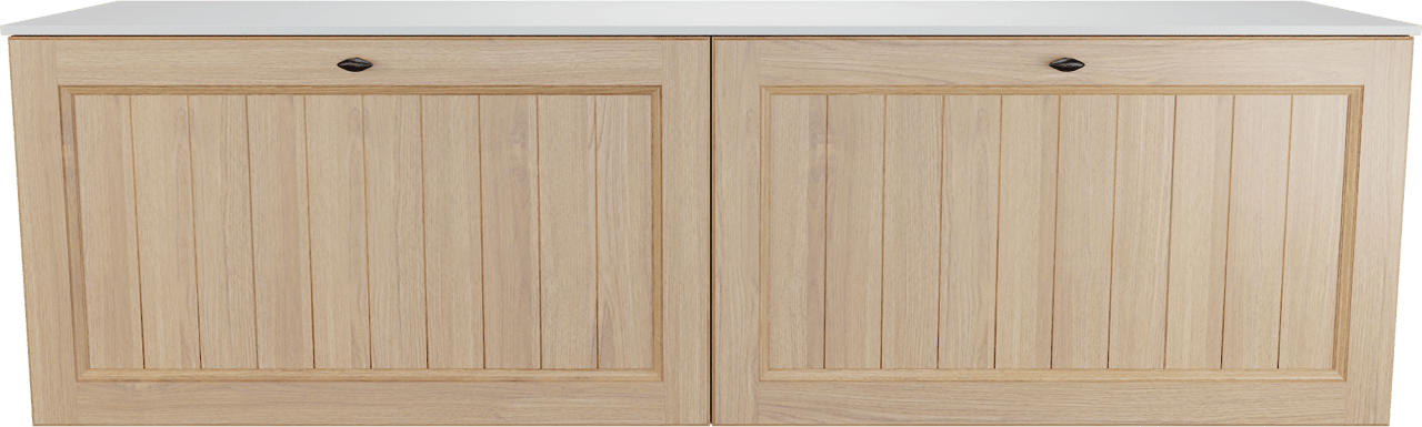 Balmani Lemon meuble salle de bains suspendu 180 x 55 cm, plaqué chêne naturel avec Stretto tablette simple ou double en blanc mat