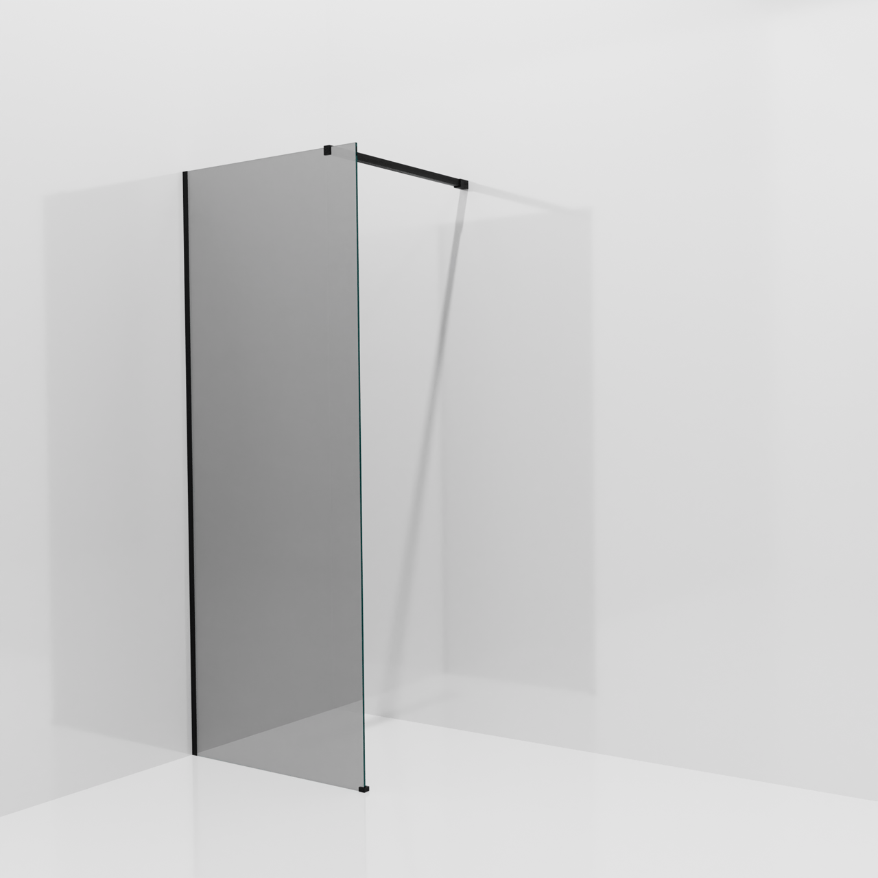 Balmani Modular Walk-In Dusche: 80 x 200 cm, Reflex-Spiegelglas, Profil Schwarz matt