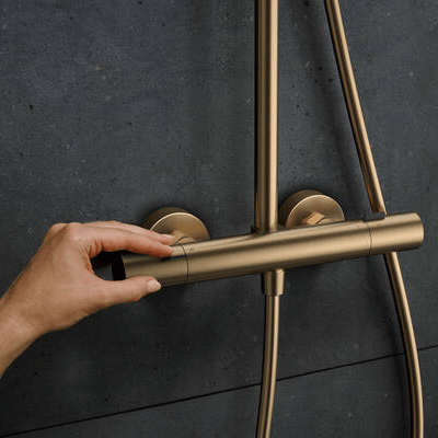 Hansgrohe Pulsify S260 Puro thermostatische kraan regendoucheset brushed bronze