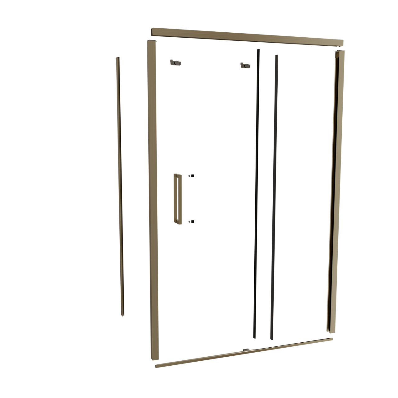 Balmani Senses Design 140 cm droite ensemble de profils pour coin-douche avec porte coulissante brushed champagne gold